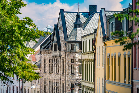 挪威 斯堪的纳维亚 欧洲景观建筑旅游地标房子旅行天空风景蓝色绿色图片