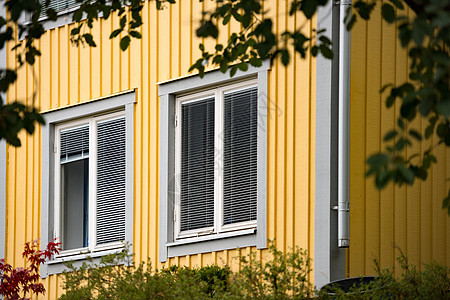 在欧洲瑞典 瑞典的传统住房乡村房子建筑建筑学街道村庄窗户绿色旅行木材图片