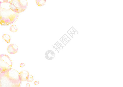肥皂气泡 海底效应 水彩画框架在白色背景上隔绝了幸福水彩洗澡流动透明度喜悦童话手工蓝色泡沫图片