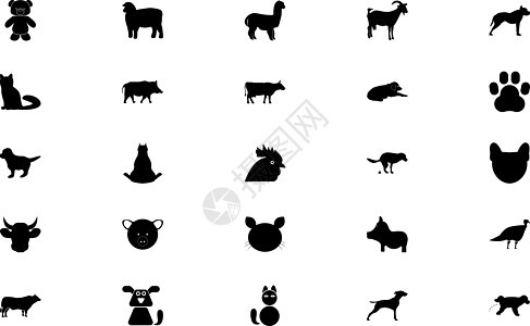 农场养宠物动物黑色成套固态图像图片