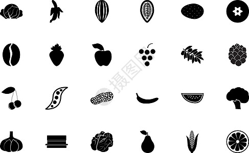 食品水果蔬菜 黑色颜色和坚固风格图像图片