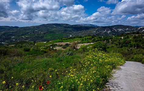 塞浦路斯岛的地貌景观公园丛林环境高地天空树木海洋风景植物群天线图片