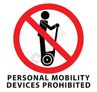 没有个人行动装置 禁止的标志 男子自行驾驶b图片