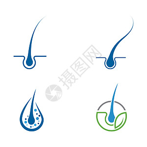 毛发处理图标科学卫生激光头皮课程温泉身体标识绘画血清图片