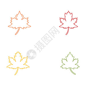 它制作图案枫叶矢量标识插图季节橙子横幅艺术黄色红色植物旗帜图片
