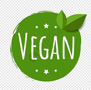 Vegan 标签孤立的透明背景图片