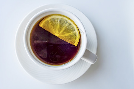 茶杯加柠檬片标签陶瓷厨房咖啡店蒸汽咖啡插图牛奶饮料食物图片