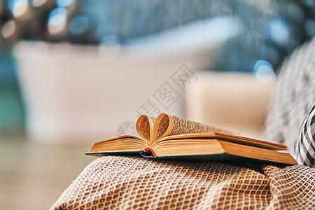 一个温暖舒适的私密空间和静默阅读书籍的房间 校对生活羊毛房子格子闲暇纺织品寝具毯子卧室装饰图片