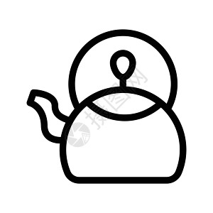 茶壶食堂艺术黑色咖啡餐具时间厨房插图咖啡店餐厅图片