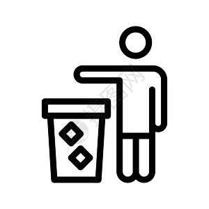 篮子标签回收警告男人环境插图垃圾桶垃圾用户图片