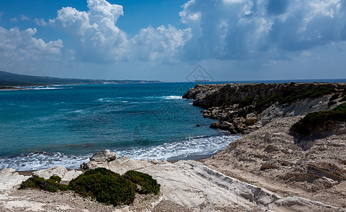塞浦路斯岛的地貌景观蓝色荒野冲浪海滩海岸线海洋蓝天清水保护区旅行图片