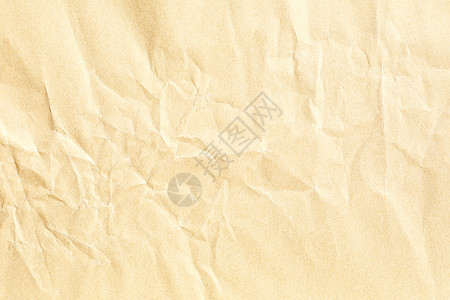 老淡黄色弄皱的纸背景纹理回收材料工艺纸板水平棕色古董床单空白框架图片
