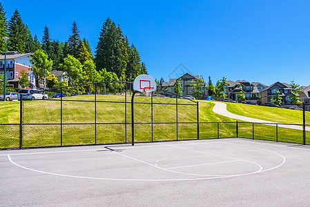 在住宅区的大公园区内 有一个篮球场图片
