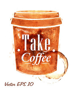 抽制的可塑塑料咖啡杯刷子横幅圆圈印迹贴纸痕迹邮票徽章斑点条纹背景图片