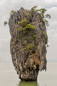 詹姆斯邦德岛泰国 张恩加湾悬崖海滩旅行国家石灰石天堂纽带热带地标摄影图片