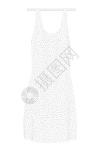 挂在衣架上的低聚体装束 从黑线到白色背景的裙子框架 前向后 3D 矢量插图图片