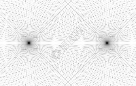 两点透视网格背景 3d 矢量图 模型投影背景模板 直线两点透视地平线透视图图片