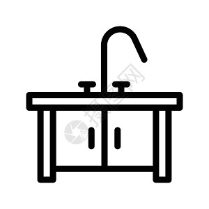 抽屉厨房龙头浴室网络插图内阁卫生间家具装饰房子背景图片