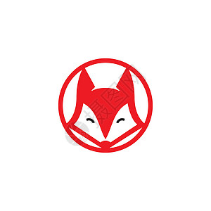 友善的可爱圆形红狐头标针符号背景图片