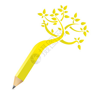 白用树铅笔概念插图设计图片