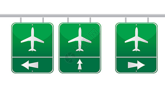 白色上方的飞机交通标志图示设计图片