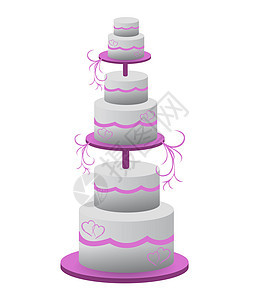 婚礼蛋糕插图设计 孤立在白色的后腹号上图片