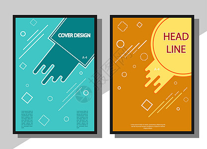 A-4 格式的套封面 带有平坦抽象模式 abstra图片