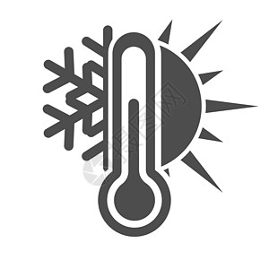 清除自由基带雪花和太阳的温度计图标 天气寒冷或温暖 S草图库存礼物变体绘画空白测量季节控制概念设计图片