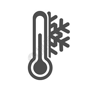 带雪花的温度计图标 寒冷天气 简单 Vec概念控制手绘库存测量绘画变体季节草图空白背景图片