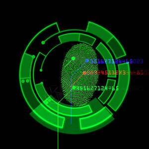 数字指纹扫描识别系统高科技传感器手指控制技术打印插图网络电脑鉴别图片