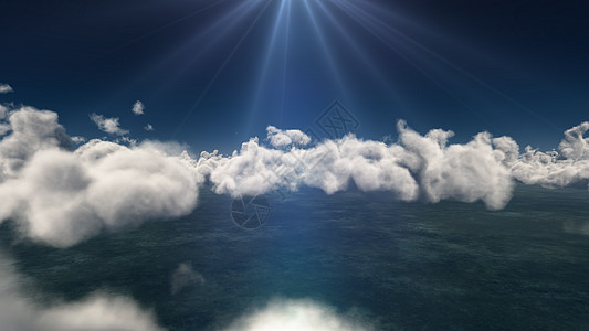 大云上方的飞翔 3D 显示飞机旅行空气晴天天线蓝色天际阳光天空天气图片