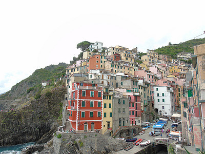 意大利里奥马吉埃尔游客房子悬崖大地建筑物假期岩石公园支撑海洋图片