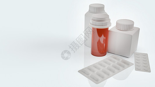 医疗药瓶 用于健康内容3D检验塑料药店空白卫生包装药剂药物渲染瓶子胶囊图片