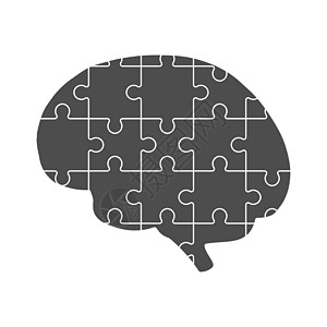 以拼图拼图形式呈现的人类大脑轮廓 是概念草图药品治疗头脑空白记忆变体库存思维图片