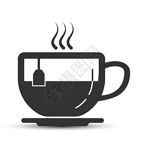 茶杯的矢量图标 为网站设计的简易库存设计 a绘画飞碟杯子蒸汽草图液体概念容量变体仪式图片