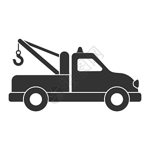 拖轮卡车或技术援助的矢量图标 孤立于绞盘机器草图机械服务空白变体库存拖车绘画图片