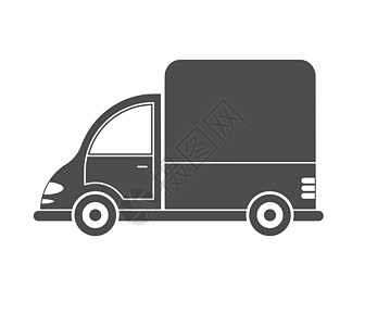 汽车或商用货车的矢量图标 简单设计 填充 CO图片