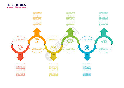信息图 六阶段矢量模板 用于网页设计行动顺序草图金融商业图表空白库存命令动力学图片