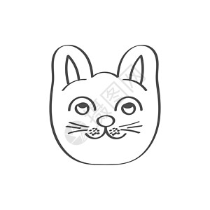 一个可爱猫的矢量插图 孤立于一个 W 上的空大纲绘画库存概念动物技能空白运动孩子们染色草图图片