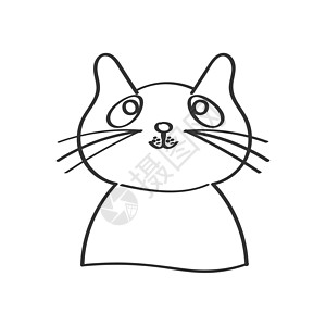 一个可爱猫的矢量插图 孤立于一个 W 上的空大纲草图库存爱好运动概念空白染色剪贴簿动物孩子们背景图片