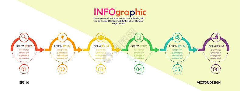 信息图 六阶段矢量模板 用于网页设计空白动力学草图信息量概念商业金融图表报告行动图片