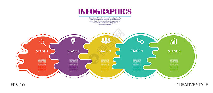 信息图 五个阶段的矢量模板 用于网页绘画命令商业概念顺序库存草图图表空白动力学图片
