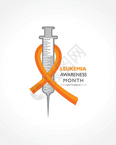 白血病认识月 含橙色彩带 9月观察世界机构血液学预防诊断橙子国家淋巴瘤治疗宣传图片