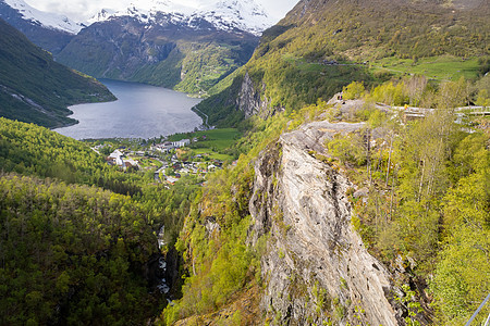在挪威的展望 景观 自然 旅行和旅游游客风景目的地峡湾图片