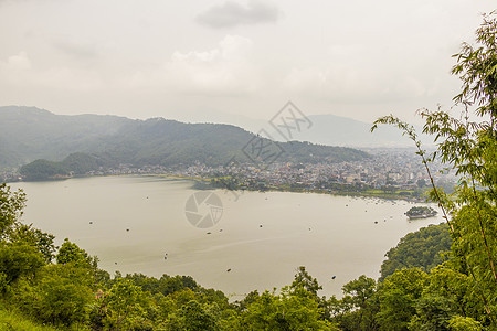 城市山区全景 尼泊尔波克拉海岸城市森林爬坡旅行风景世界旅游山脉蓝色图片