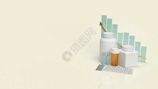 药物药瓶和健康内容3D的病历表医疗3d瓶子处方渲染塑料空白药剂胶囊药品图片