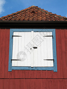 包头木头快门天空宝石色木质大厦配件蓝色房子酒红色图片