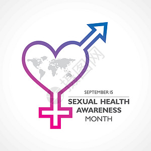 9月观察的性健康认识月9月性别夫妻横幅活动明信片疾病女性国家女孩女士图片