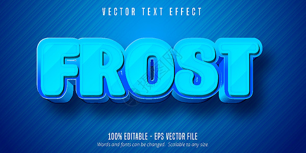 文字效果Frost 文字 卡通游戏风格的游戏样式可编辑文本效果设计图片