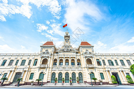 美丽的胡志明市政厅 在越南 亚洲图片